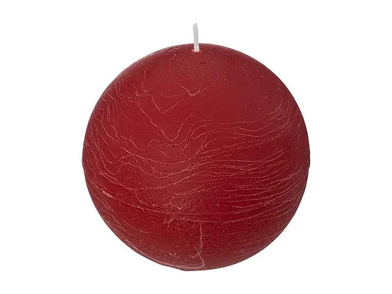 Bougie Boule "Rustic" 10cm Rouge