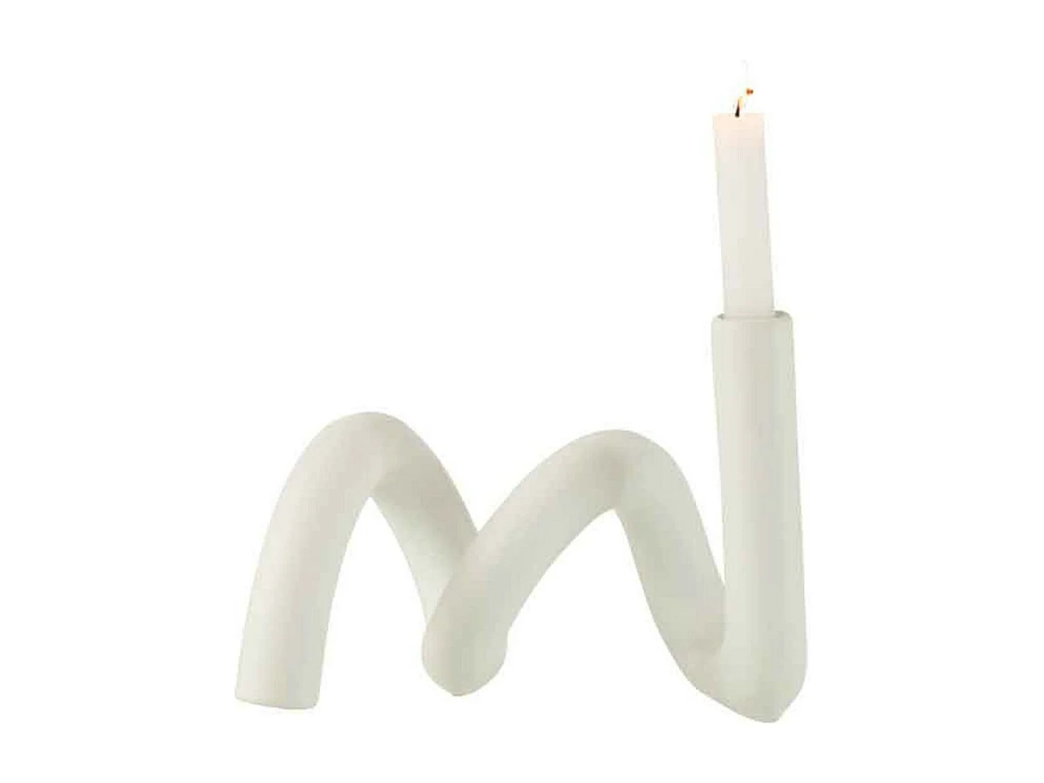 Bougeoir Design Céramique "Torsia" 25cm Blanc