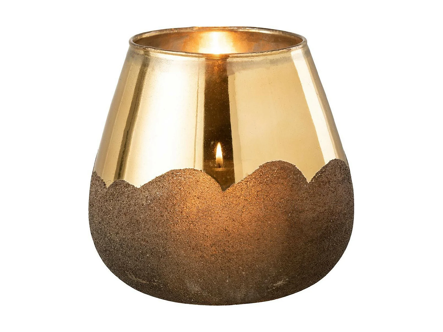 Photophore Design "Nevada" 19cm Gris & Or