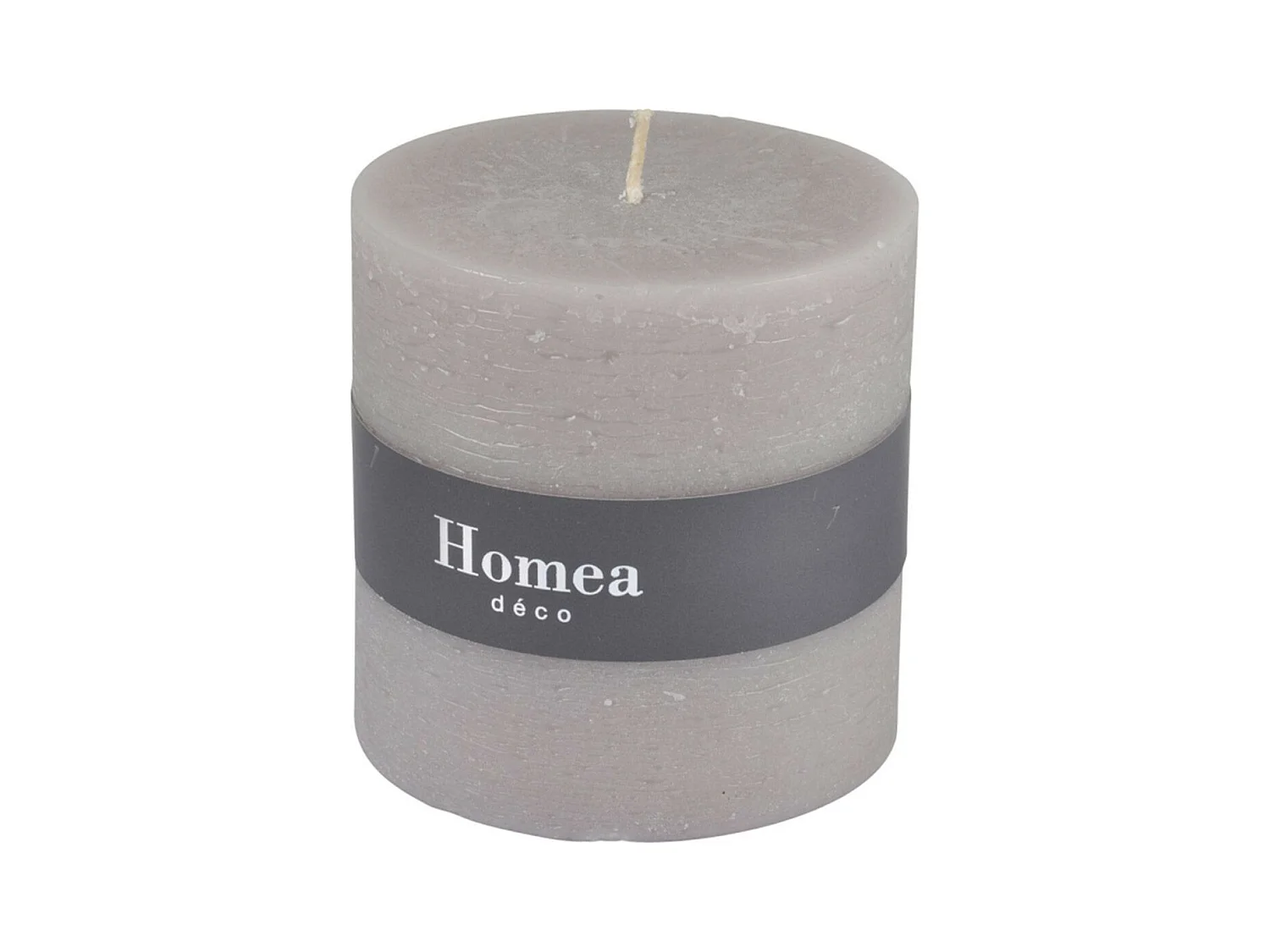 Bougie Pilier Déco "Rustique" 10cm Taupe