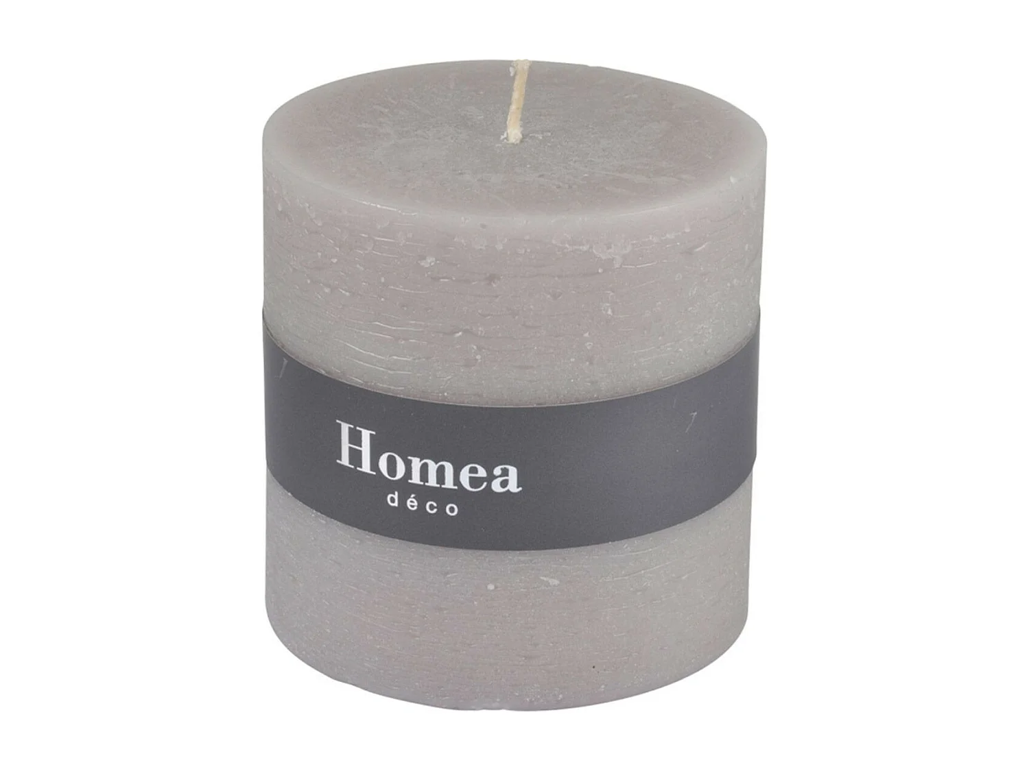 Bougie Déco "Rustique" 10cm Taupe