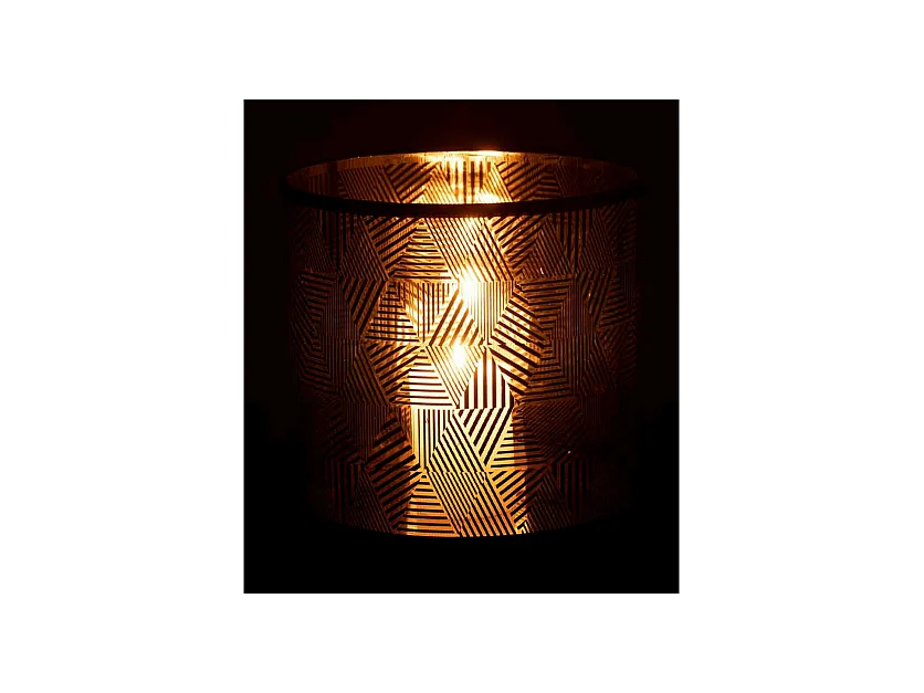 Photophore en Verre "Triangle Rayé" 24cm Marron