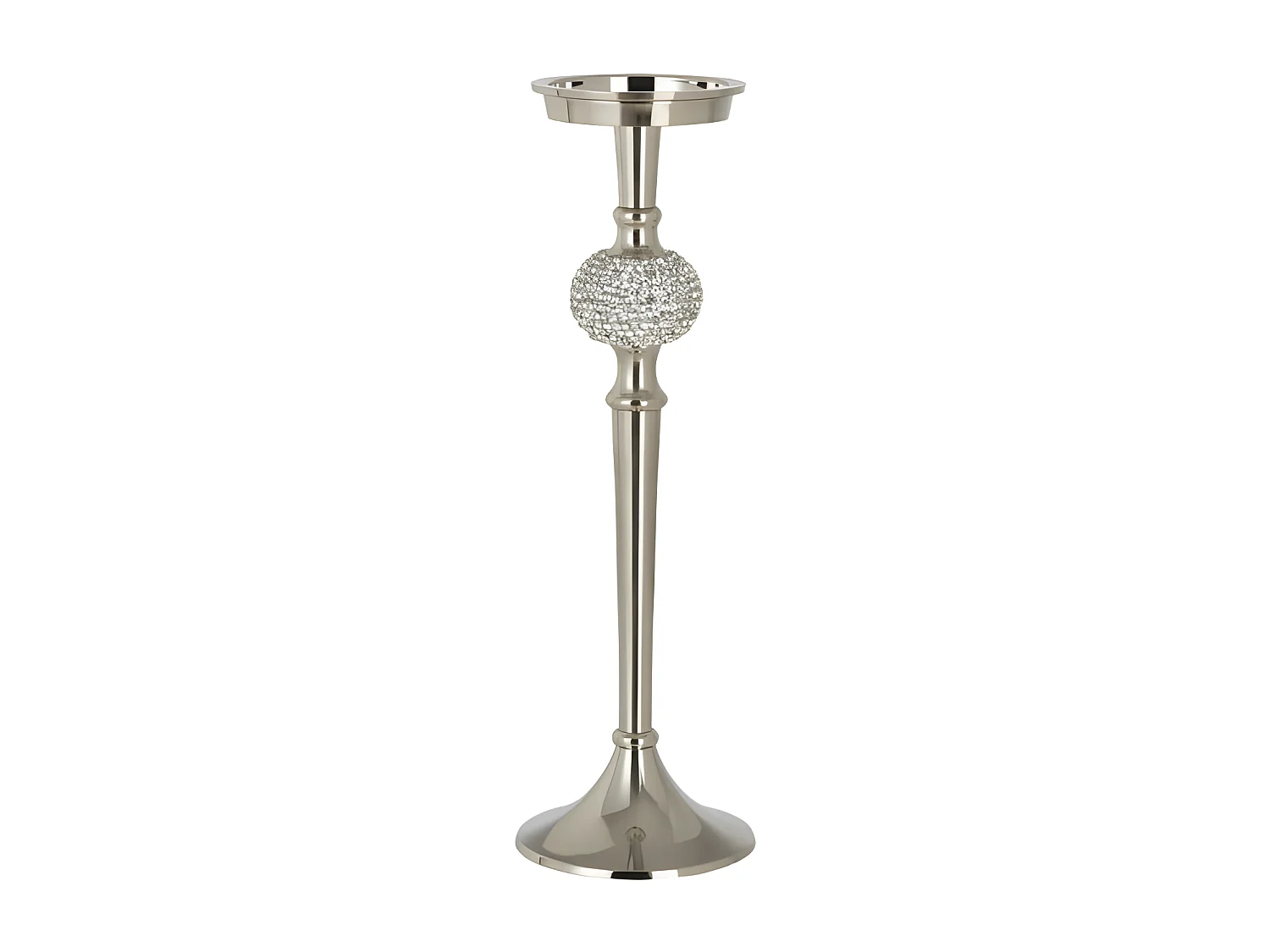 Bougeoir Design "Sphère Diamant" 36cm Argent