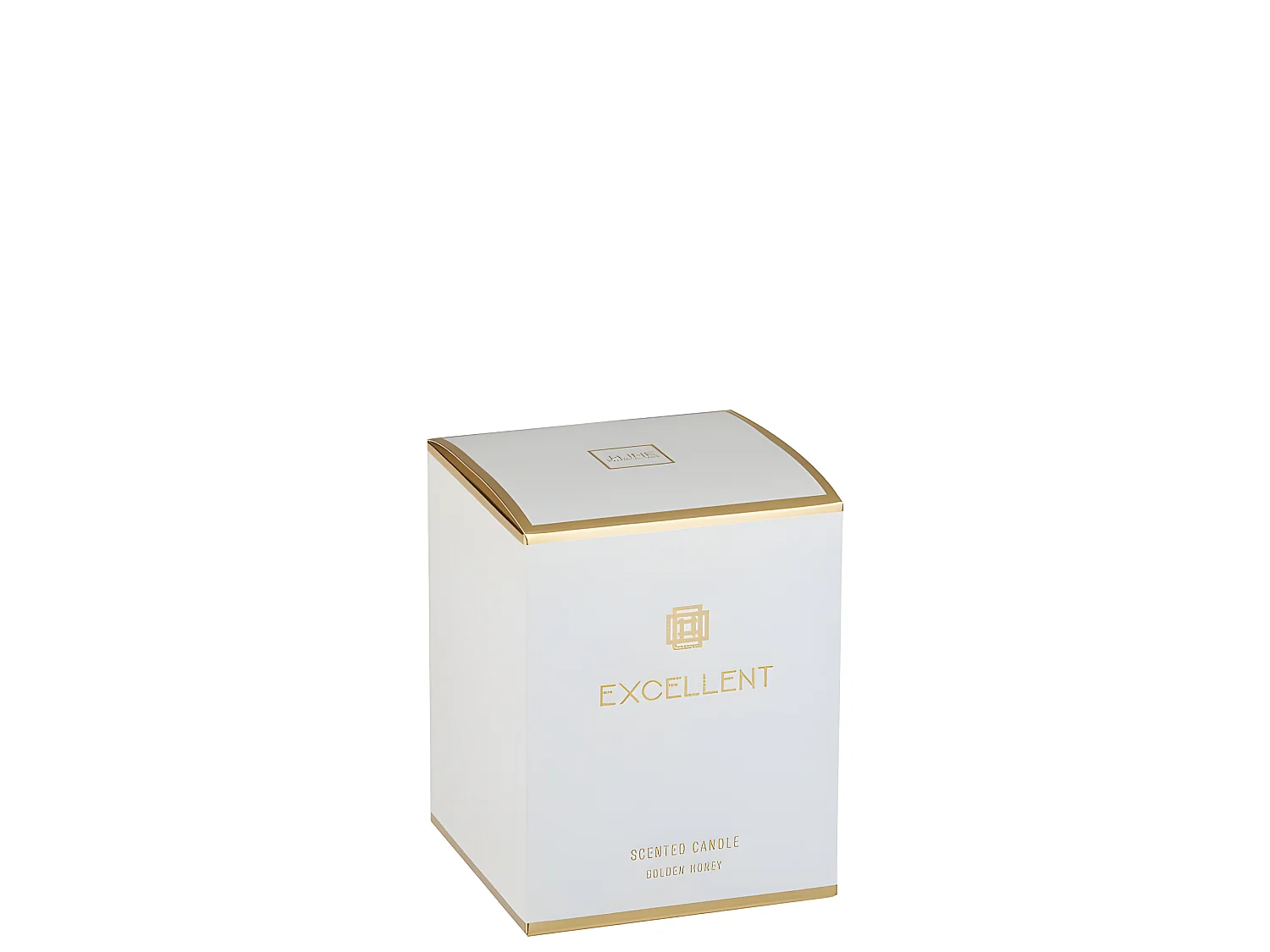 Vela perfumada de 80 horas en un frasco de vidrio dorado de 11x11x14.5 cm