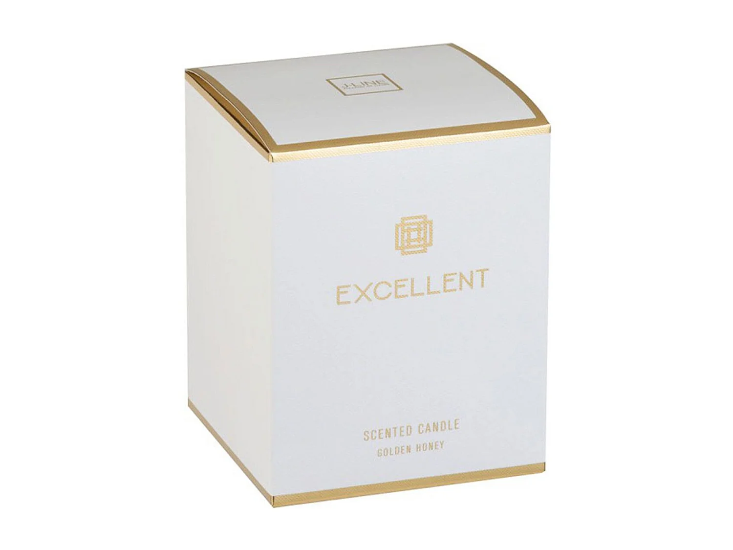 Candela profumata 80H in portacandele in vetro dorato 11x11x14.5 cm