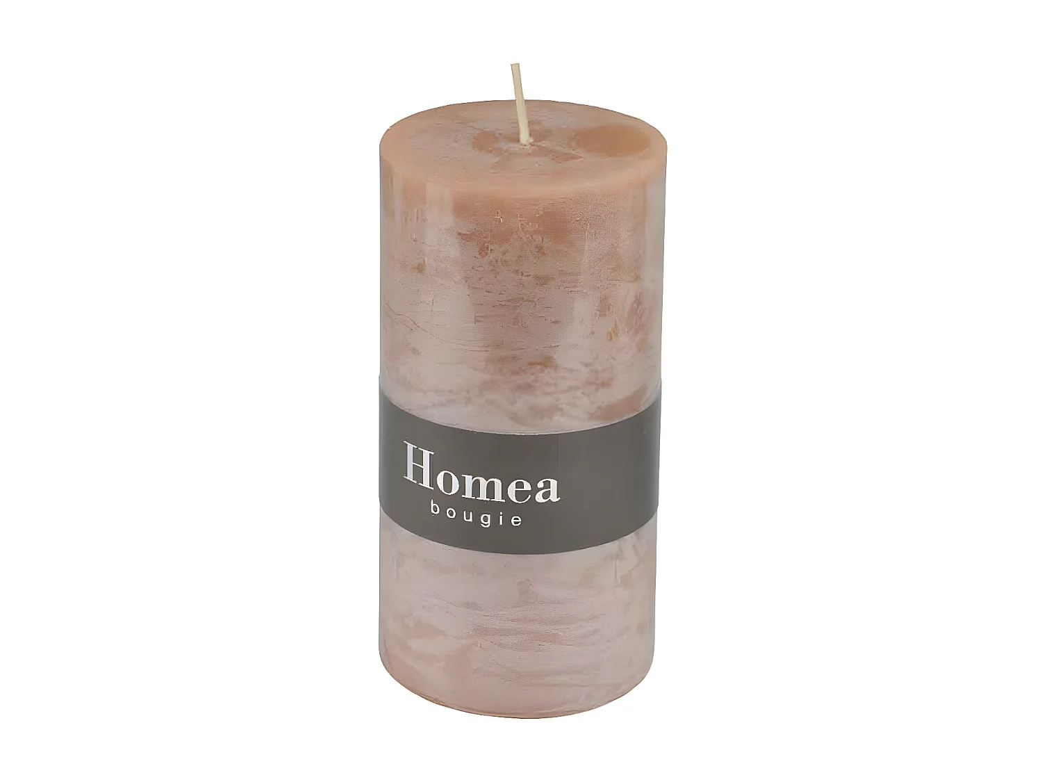 Bougie Pilier Déco "Rustique" 10cm Taupe