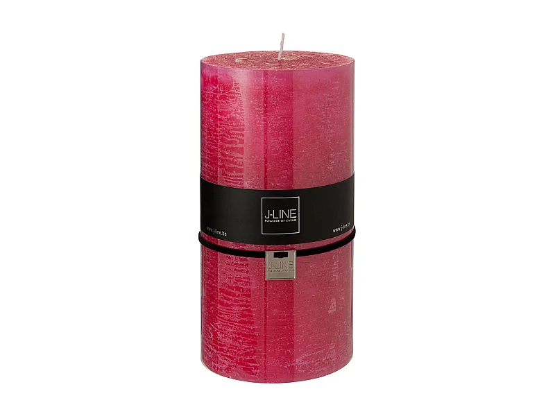 Bougie Cylindrique Déco "Junina" 20cm Fuchsia