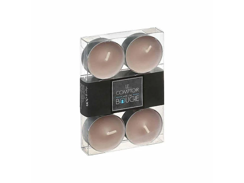 Lot de 6 Bougies Chauffe-plat "Basic" 3,8cm Lin