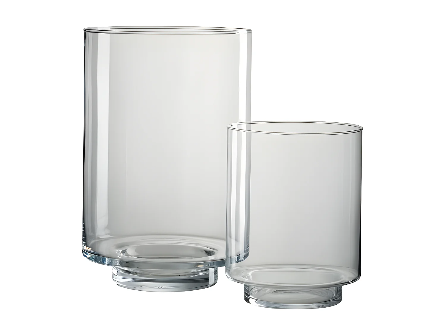 Portavelas de vidrio transparente de 23x23x35 cm