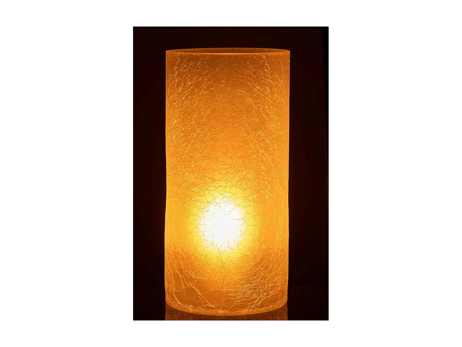 Photophore Cylindrique "Craquelé" 29cm Blanc Givré