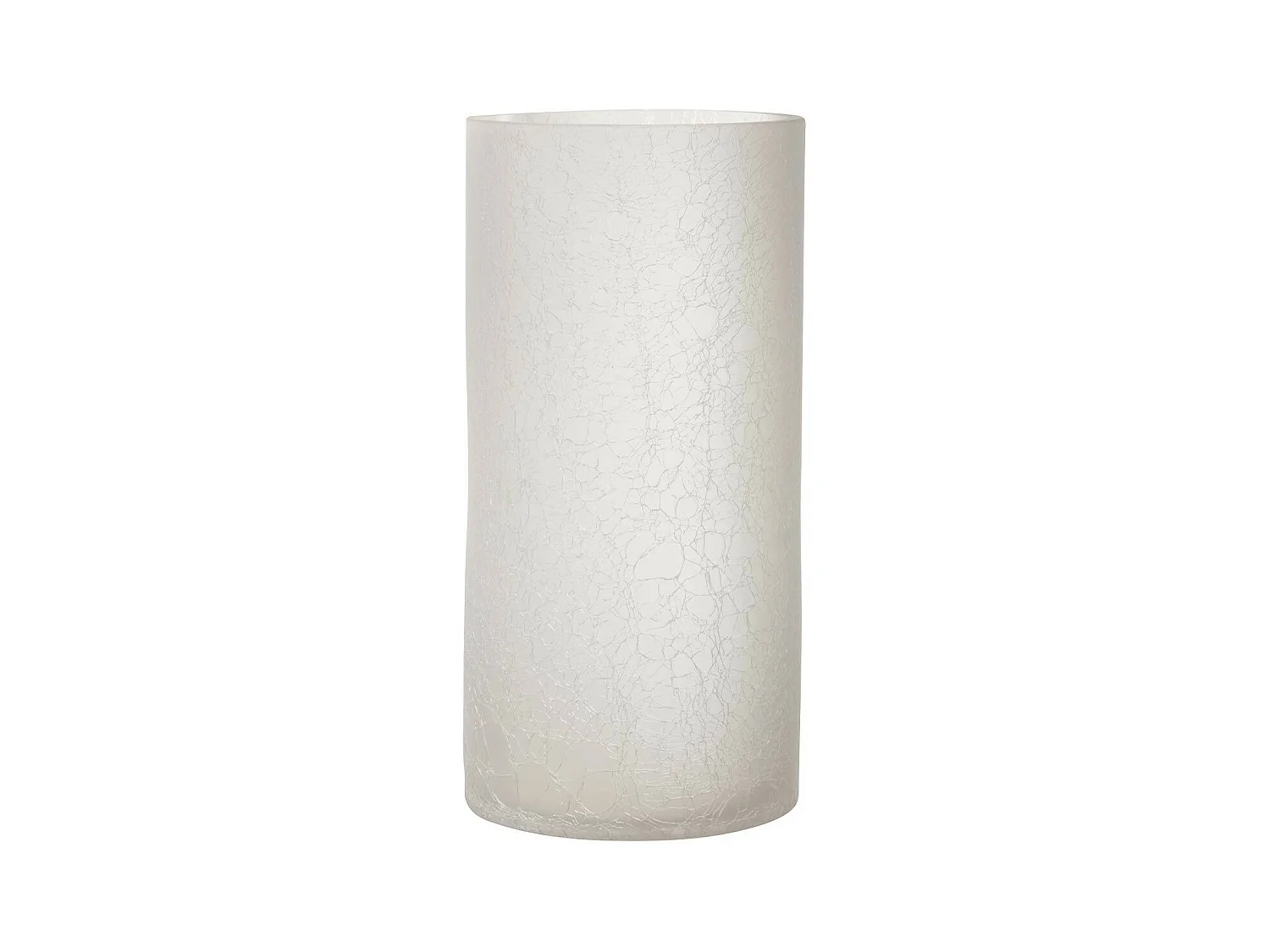 Photophore Cylindrique "Craquelé" 29cm Blanc Givré
