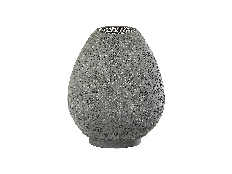 Portavelas de metal gris 36.5x37x43cm