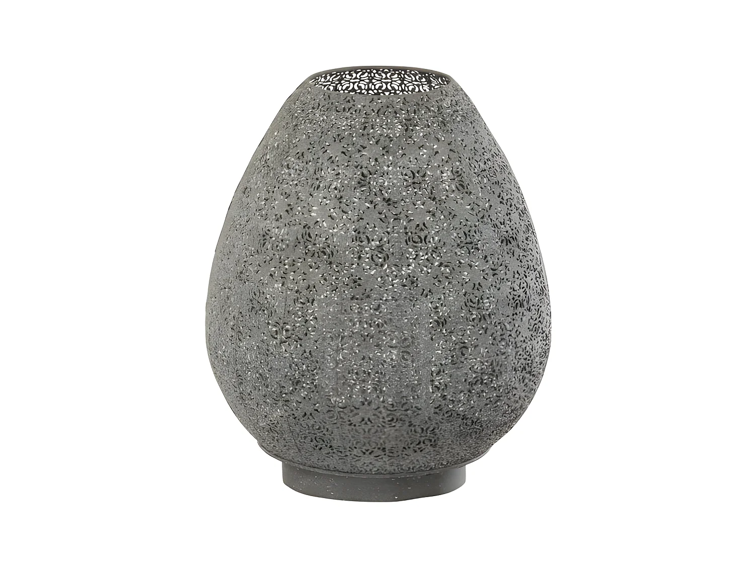 Portavelas de metal gris 36.5x37x43cm