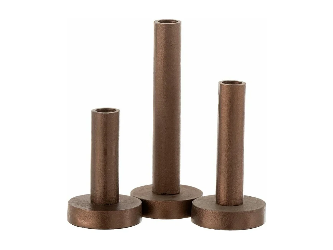 Lot de 3 Chandeliers Déco "Mat" 21cm Marron Foncé