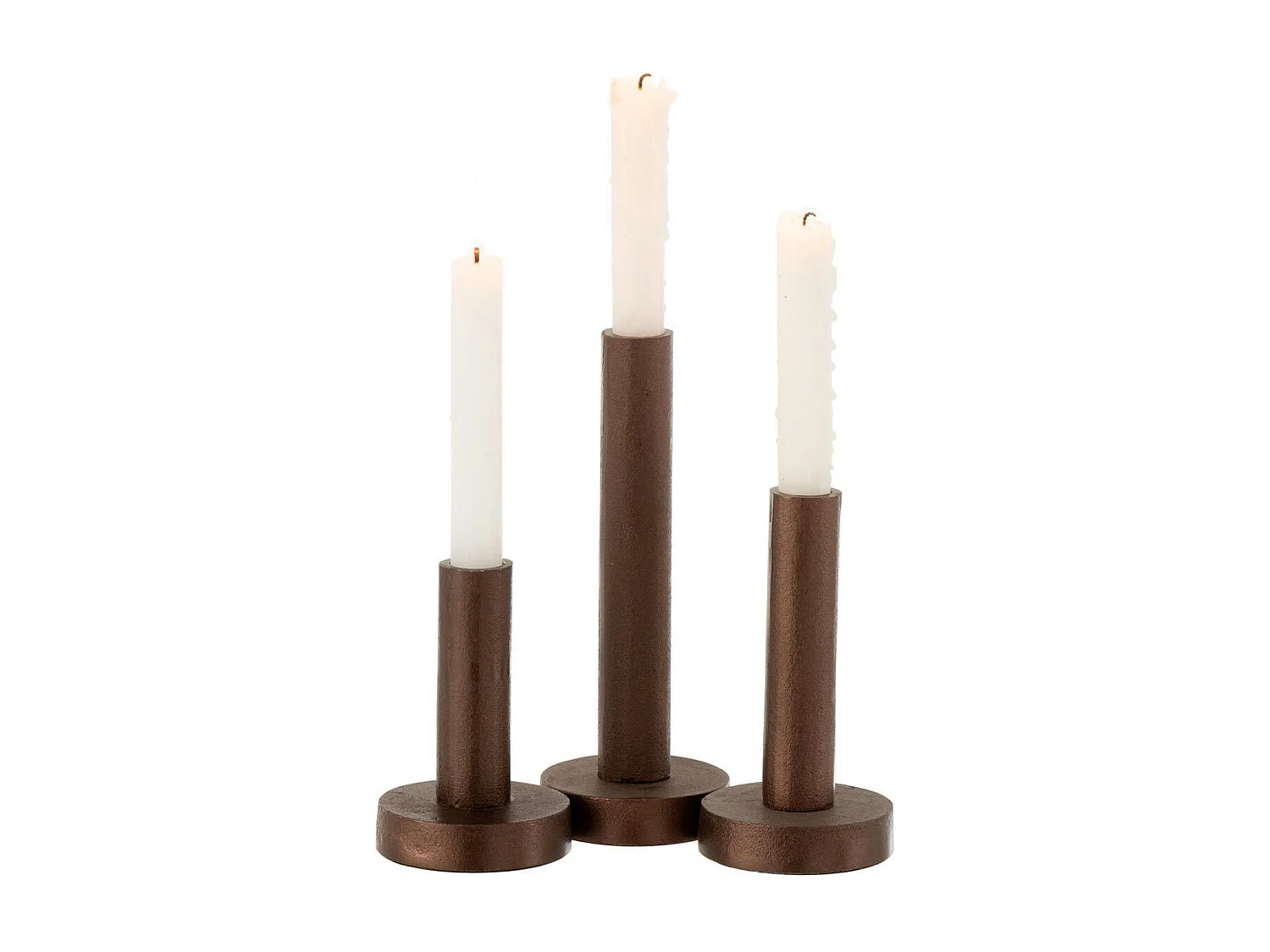 Lot de 3 Chandeliers Déco "Mat" 21cm Marron Foncé