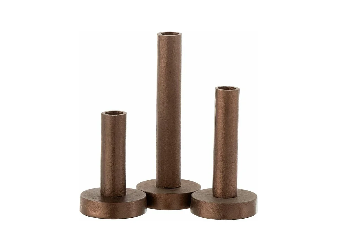 Lot de 3 Chandeliers Déco "Mat" 21cm Marron Foncé