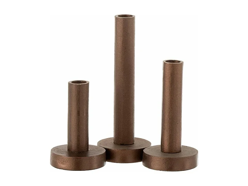 Lot de 3 Chandeliers Déco "Mat" 21cm Marron Foncé