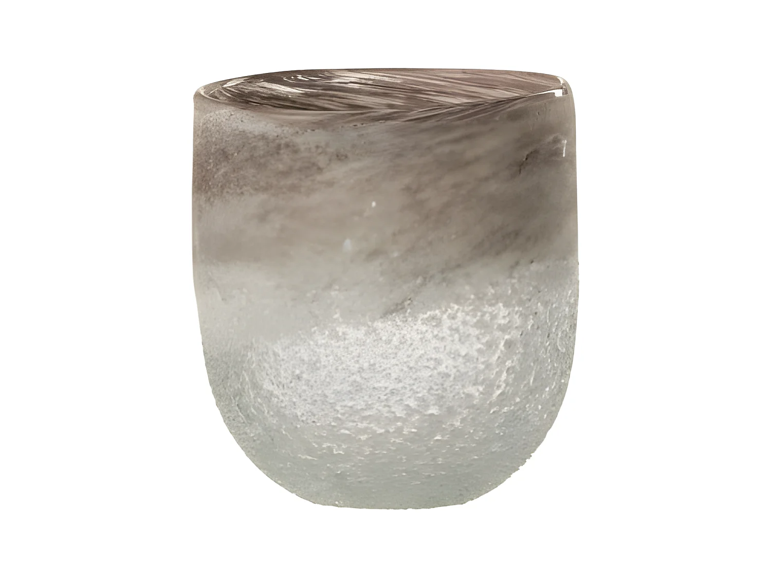 Photophore en Verre Design "Scavo" 15cm Gris