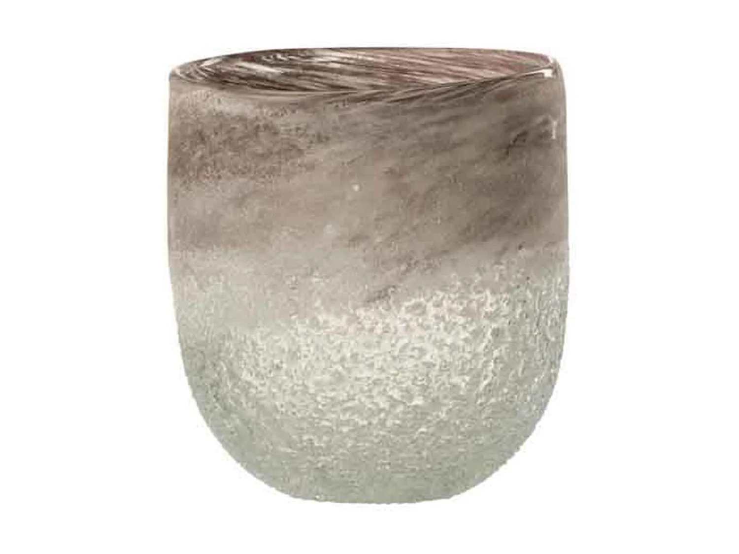 Portavelas de vidrio gris 12.5x12.5x15 cm