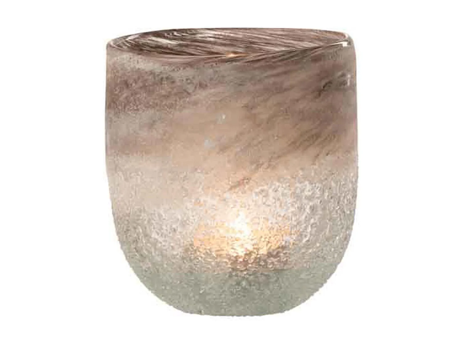 Portavelas de vidrio gris 12.5x12.5x15 cm