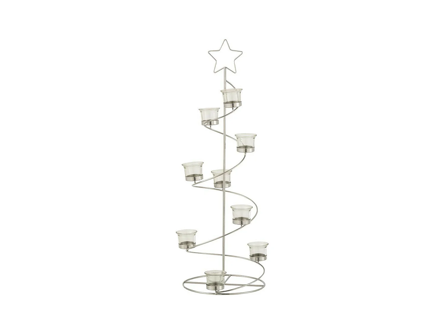 Photophore Design "Arbre Spirale" 70cm Argent