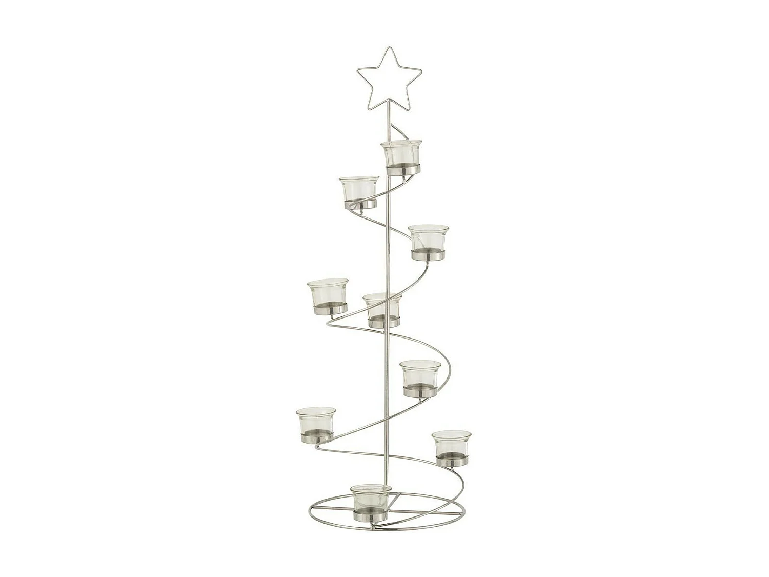 Photophore Design "Arbre Spirale" 70cm Argent