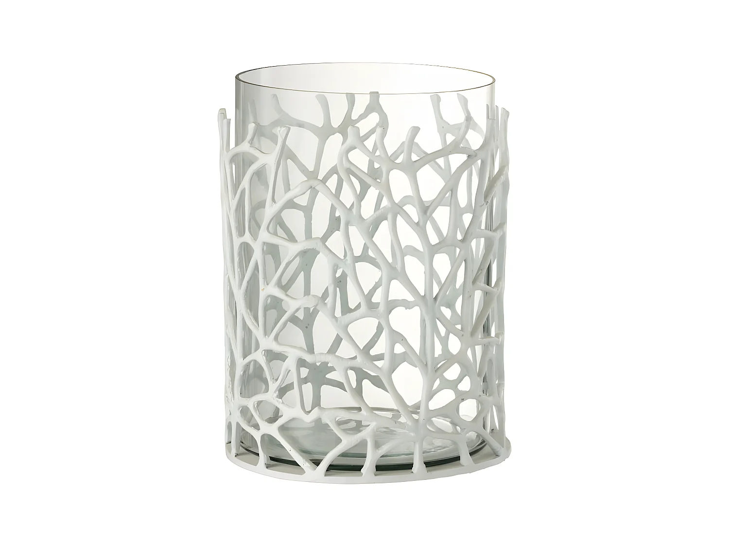 Photophore en Métal Design "Susura" 32cm Blanc