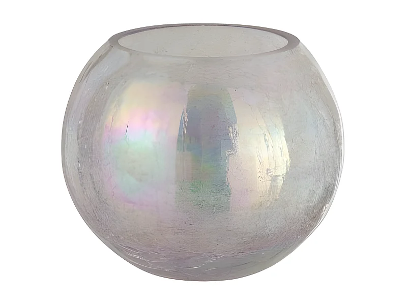 Portavelas de vidrio morado de 20x20x16.5 cm