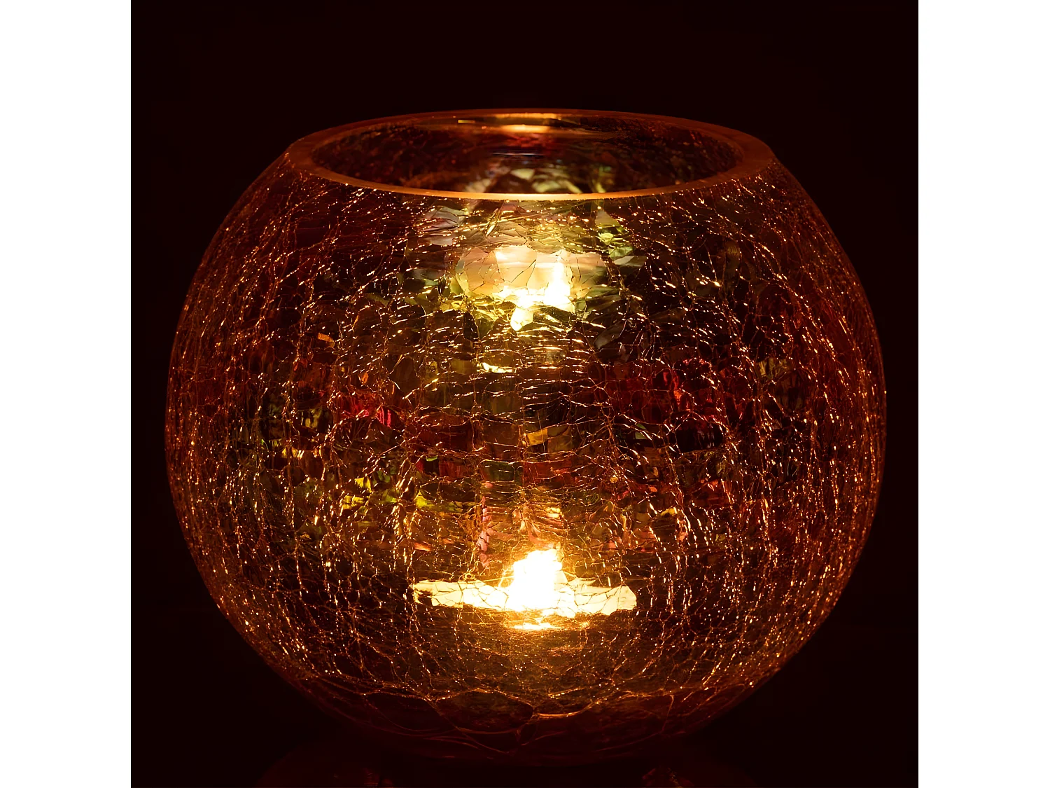 Portavelas de vidrio morado de 20x20x16.5 cm