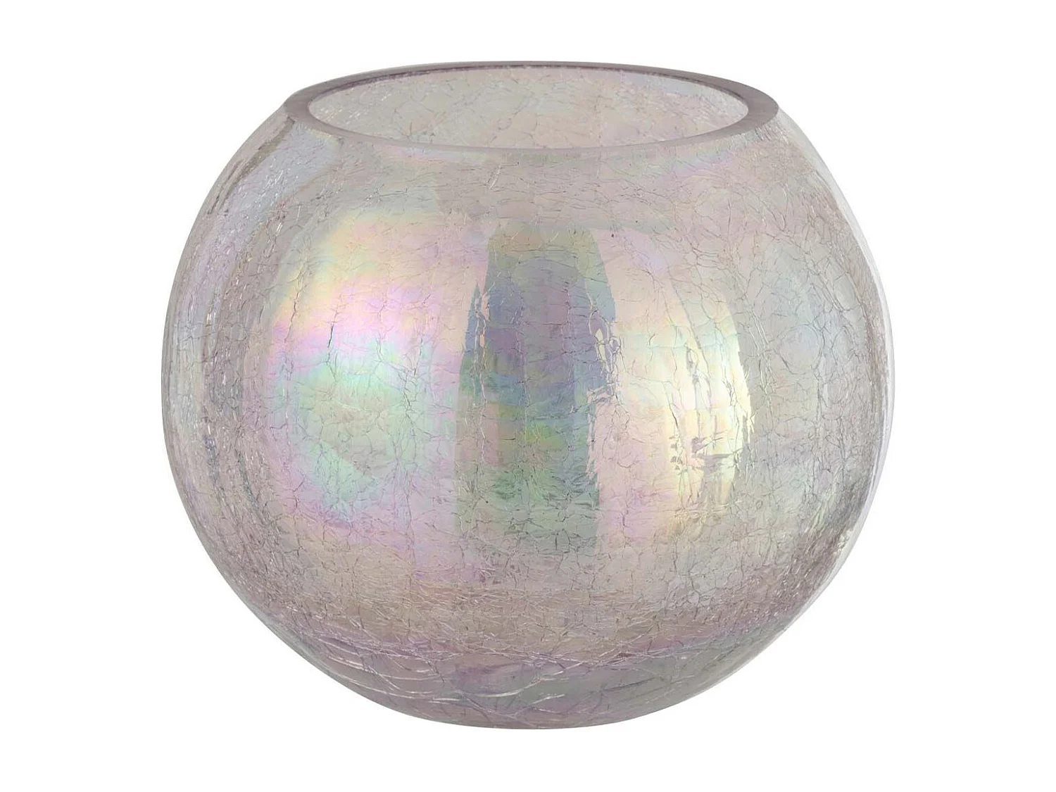 Portavelas de vidrio morado de 20x20x16.5 cm