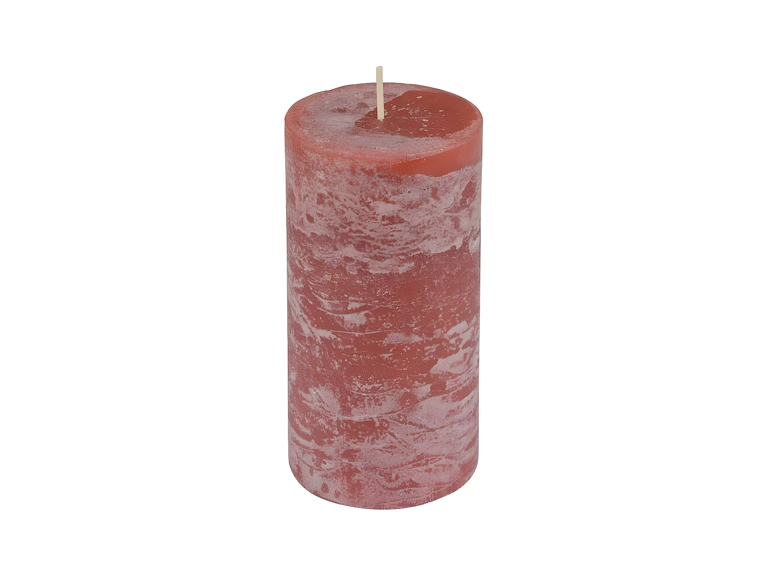 Bougie Pilier Déco "Rustique" 13cm Rose