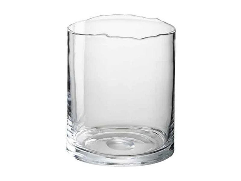 Portacandela in vetro trasparente 17x17x20.5 cm