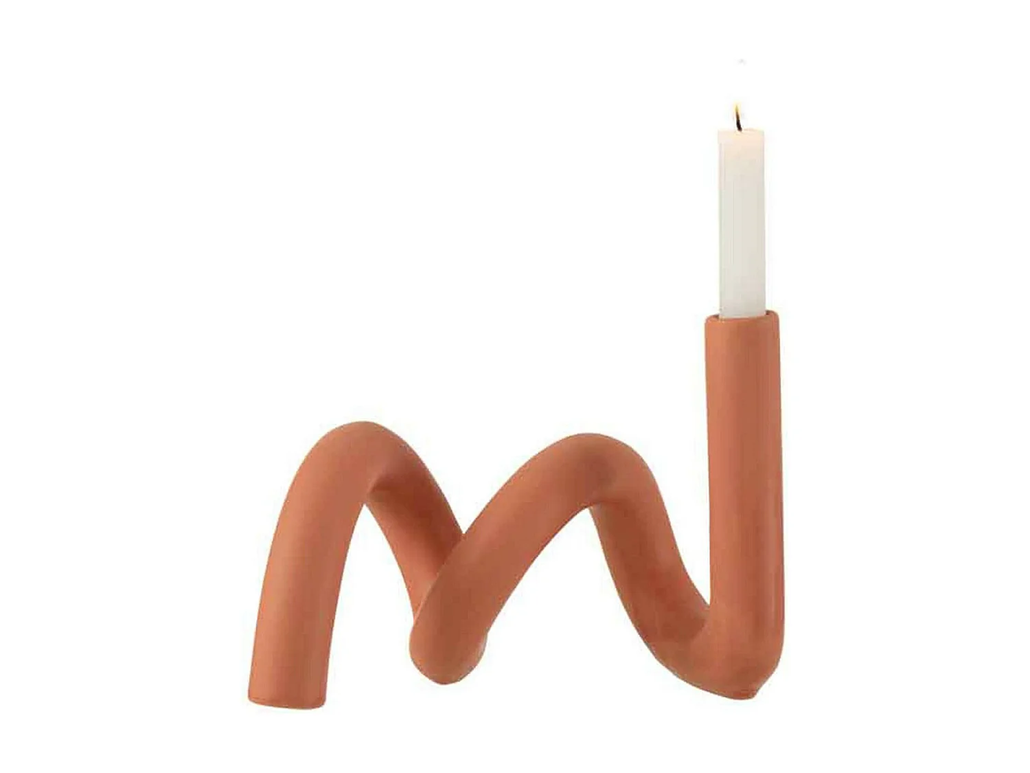 Bougeoir Design Céramique "Torsia" 25cm Orange