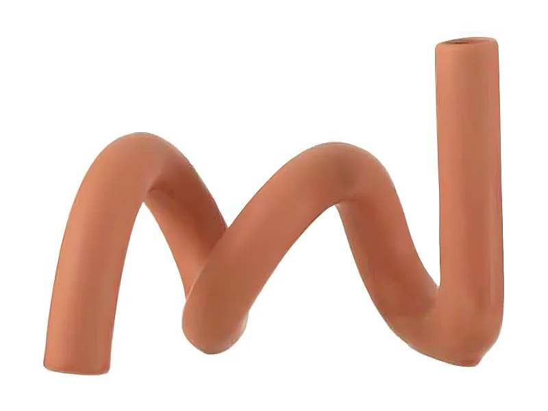 Bougeoir Design Céramique "Torsia" 25cm Orange