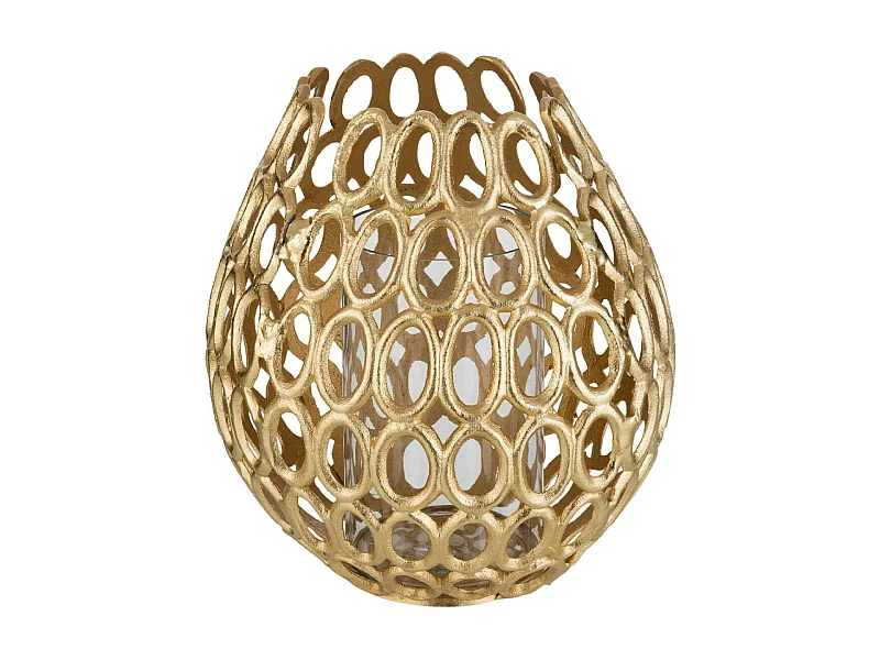 Photophore Design Cercles "Evano" 33cm Or