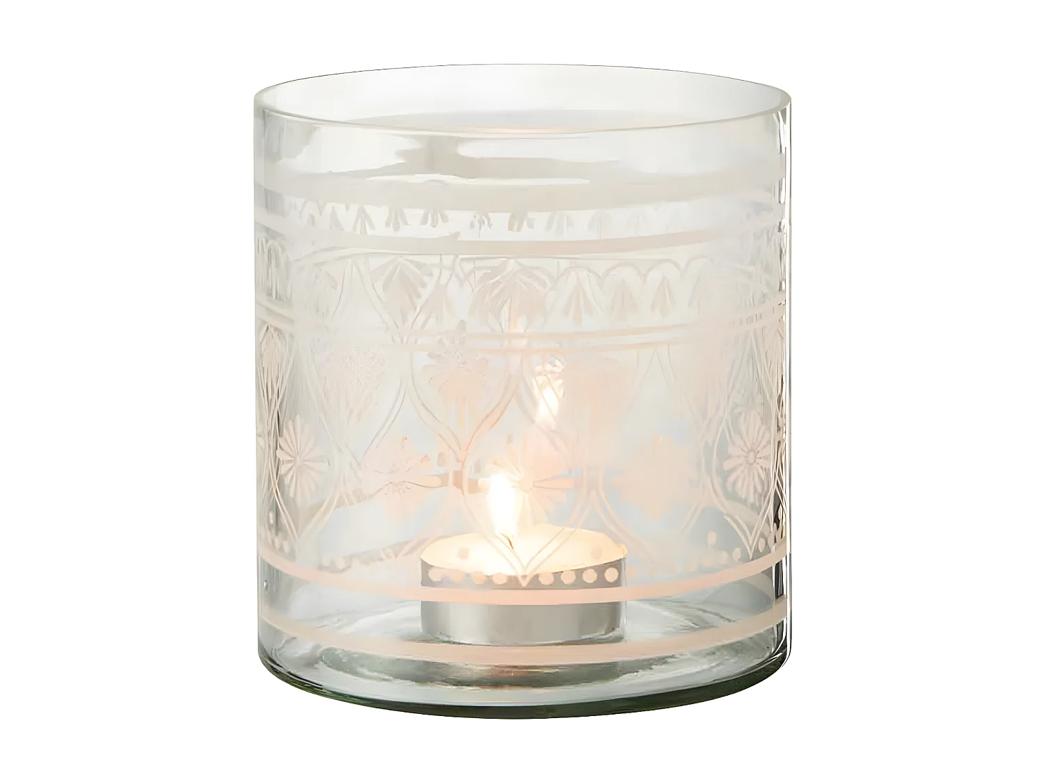 Photophore Design "Verre Motifs" 16cm Transparent