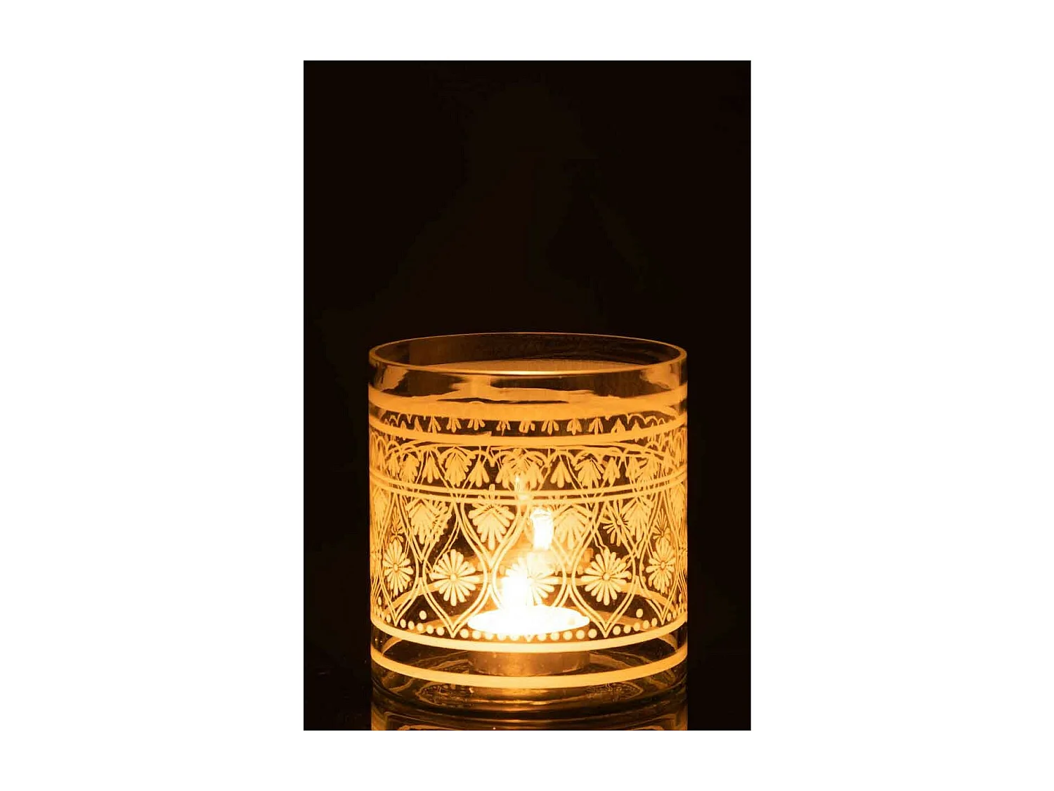 Photophore Design "Verre Motifs" 16cm Transparent