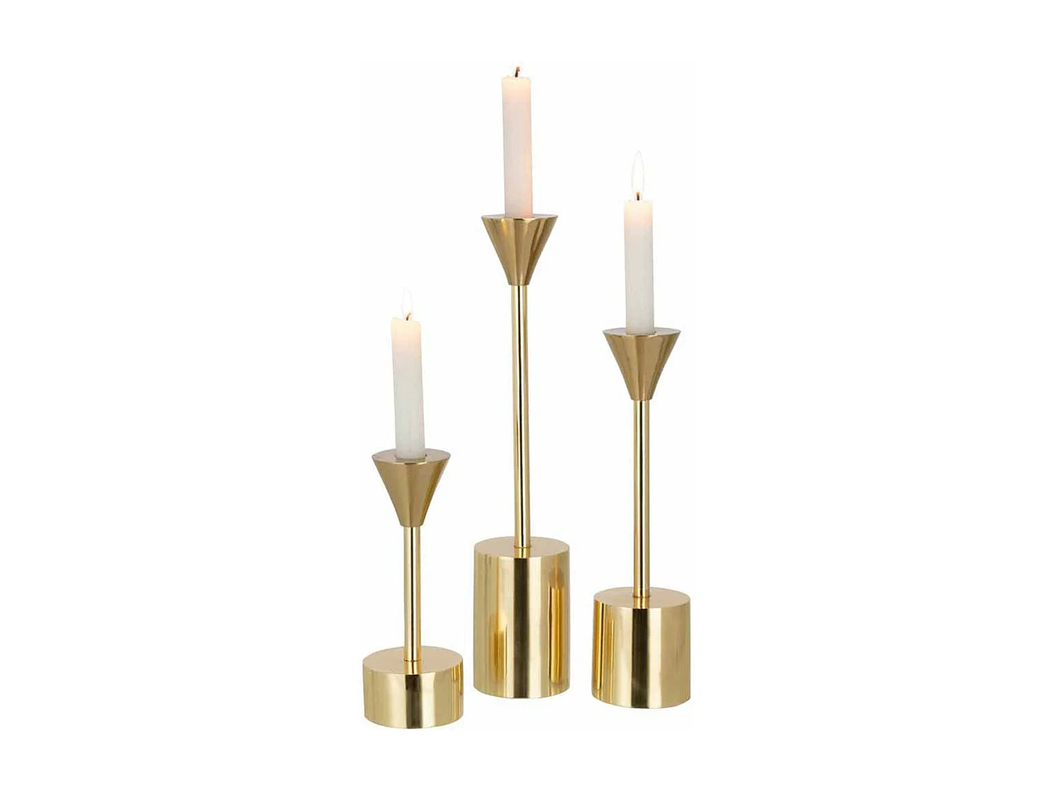 Lot de 3 Chandeliers Design "Emma" 37cm Or