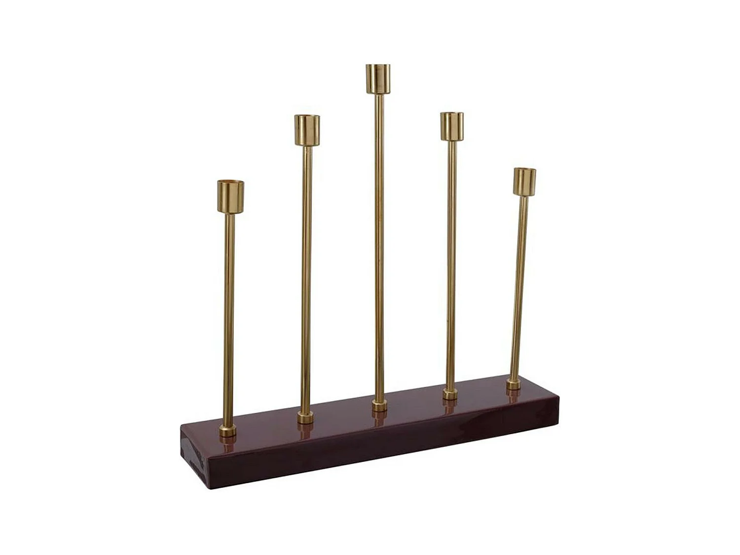 Bougeoir Design en Métal "Limo" 40cm Bordeaux & Or