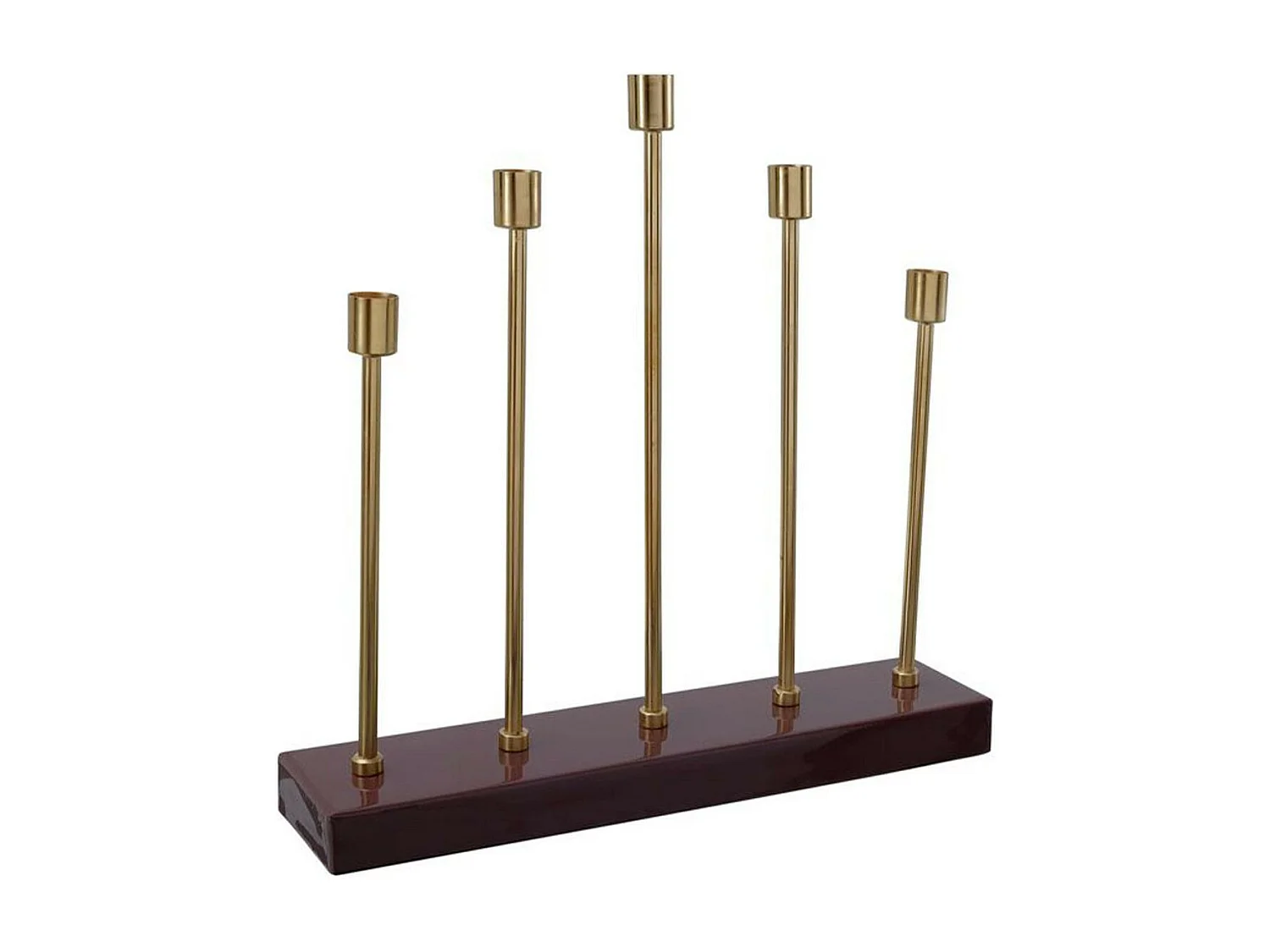 Bougeoir Design en Métal "Limo" 40cm Bordeaux & Or