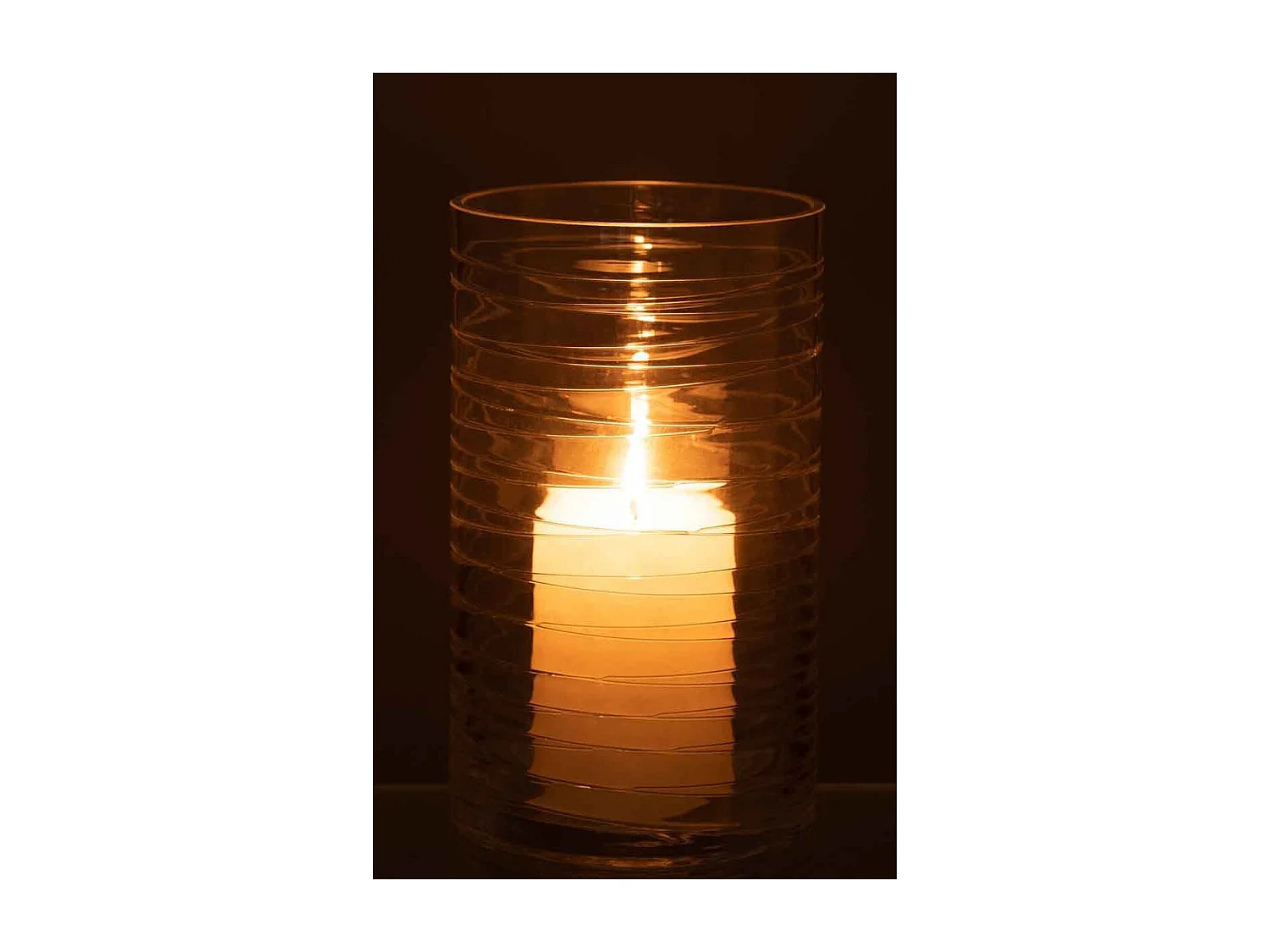 Photophore Design "Lignes Verre" 22cm Transparent