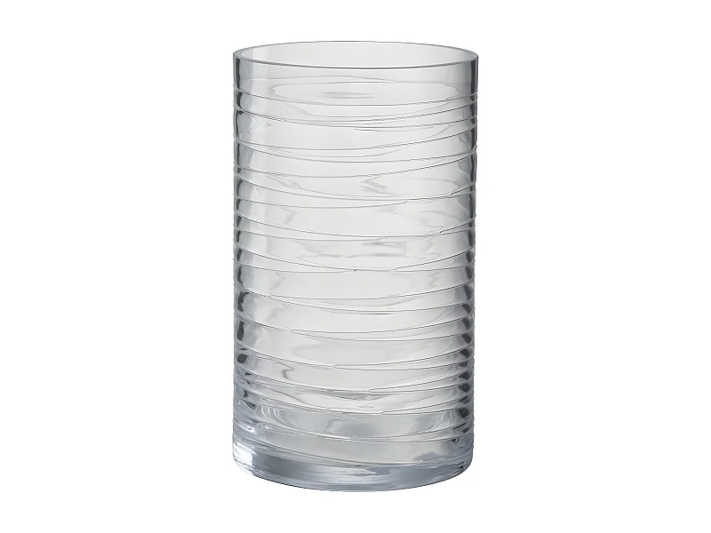 Portavelas de vidrio transparente 13x13x22 cm