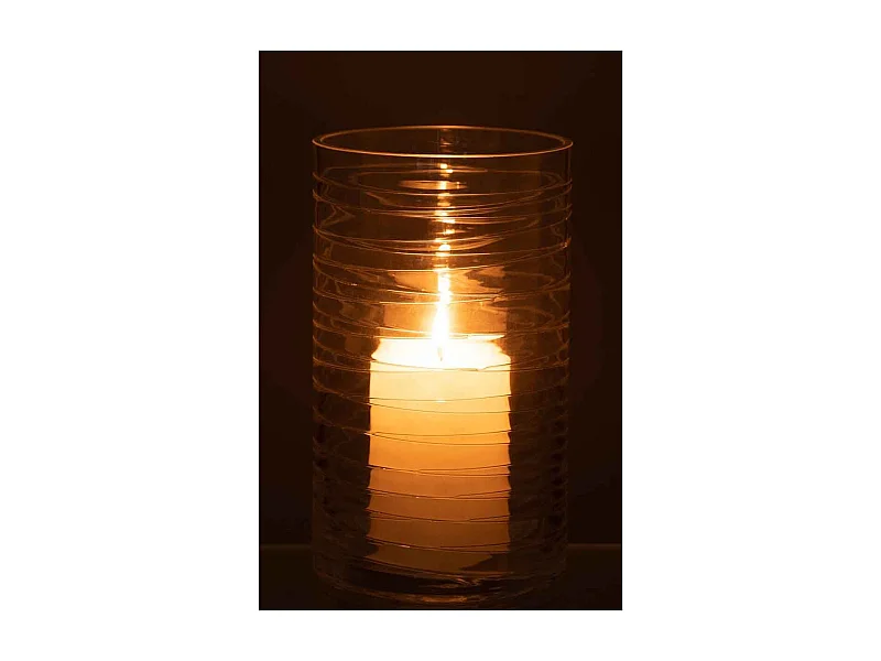 Photophore Design "Lignes Verre" 22cm Transparent