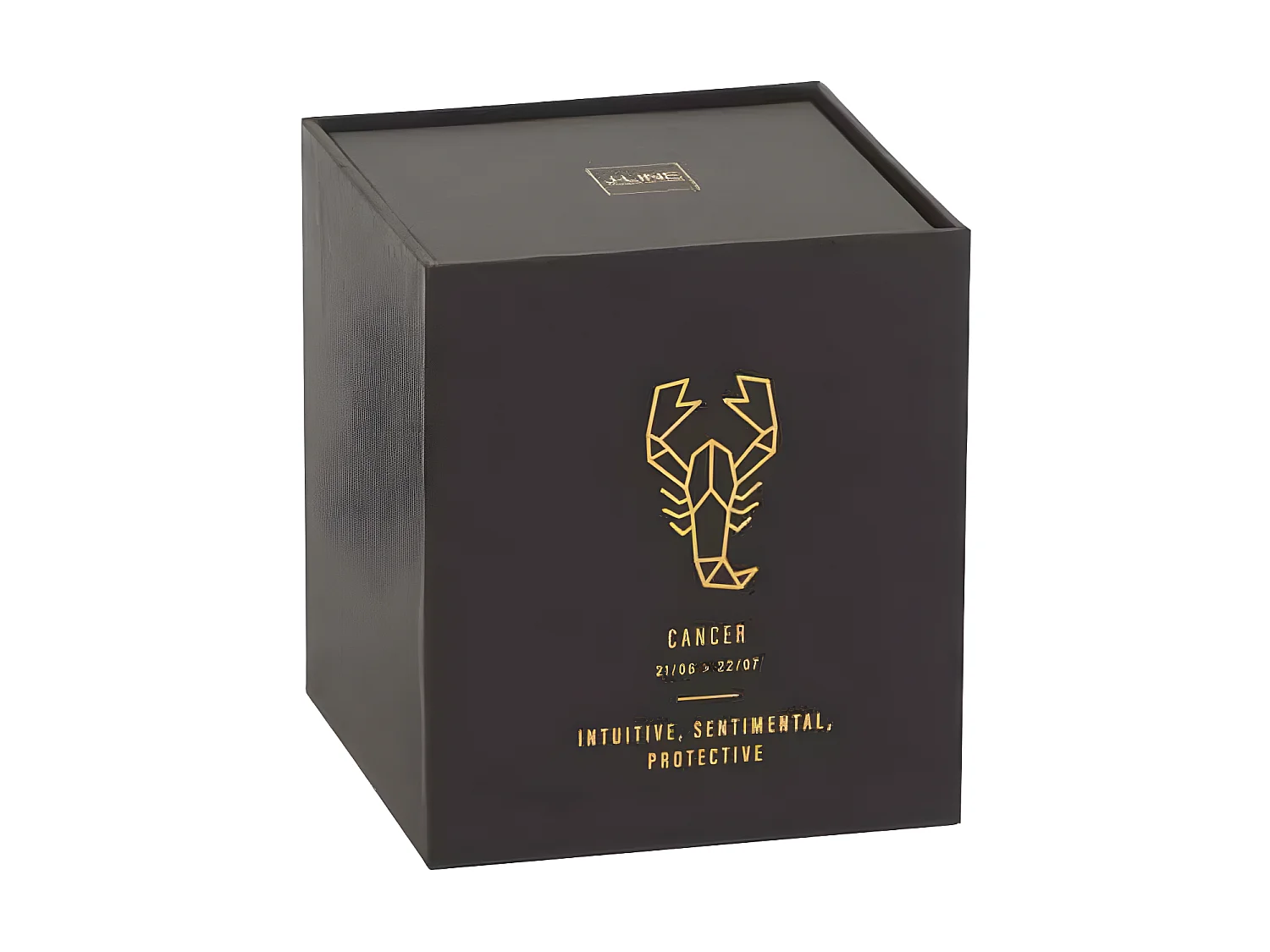 Vela perfumada signo cáncer 50H en tarro de vidrio negro 8x8x9.5 cm