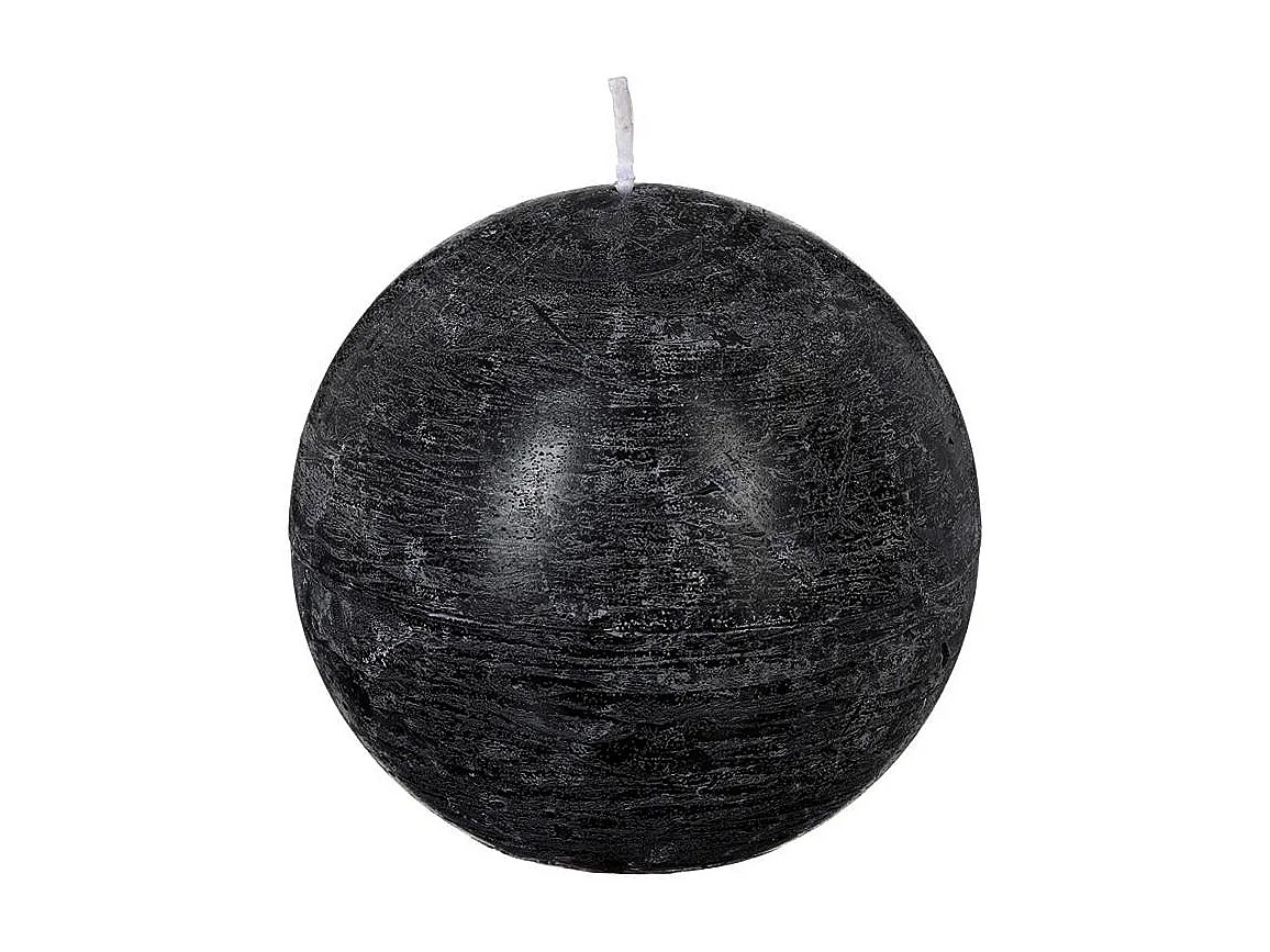 Bougie Boule "Rustic" 10cm Noir