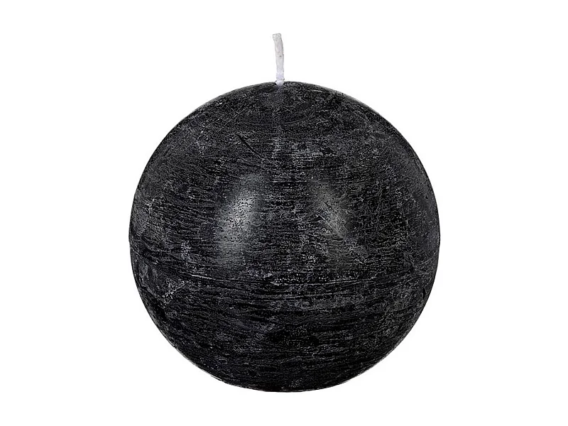Bougie Boule "Rustic" 10cm Noir