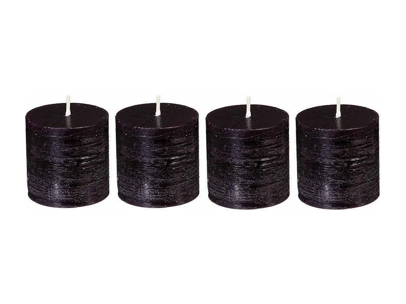 Lot de 4 Bougies Votives "Rustic" 4,5cm Noir