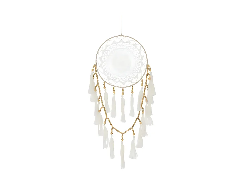 Attrape-Rêves Déco "Textiles" 78cm Blanc