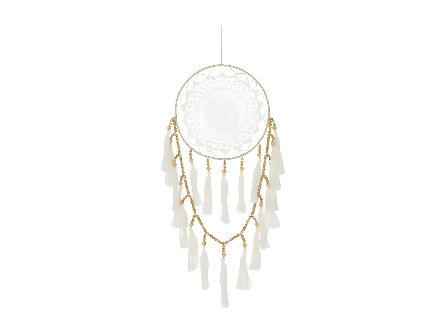 Attrape-Rêves Déco "Textiles" 78cm Blanc