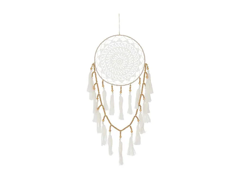 Attrape-Rêves Déco "Textiles" 78cm Blanc